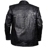 Men's Rugged-Stylish Outerwear Crinkle Black Lambskin Leather Jacket